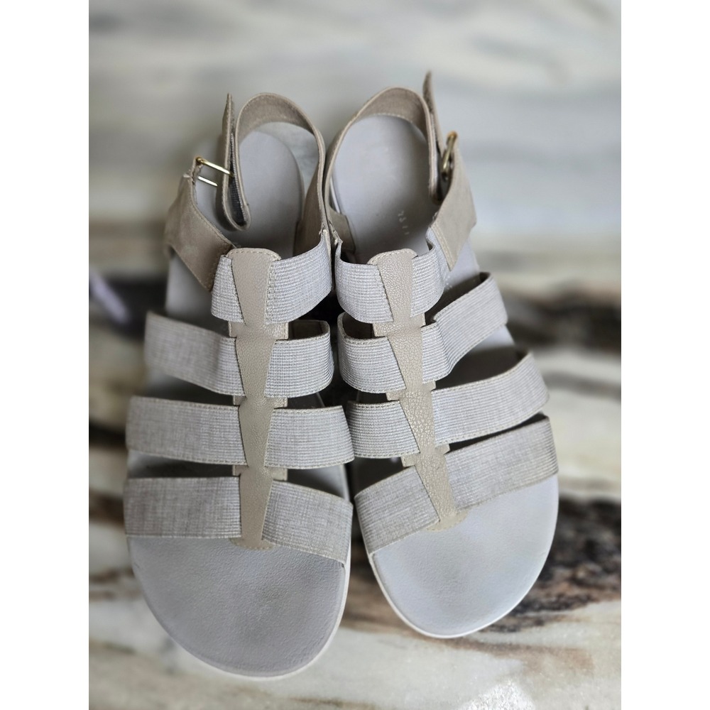 Clarks Cloudsteppers TaupeElastic Strappy Sandals Womens 11 W Wide - Picture 3 of 12